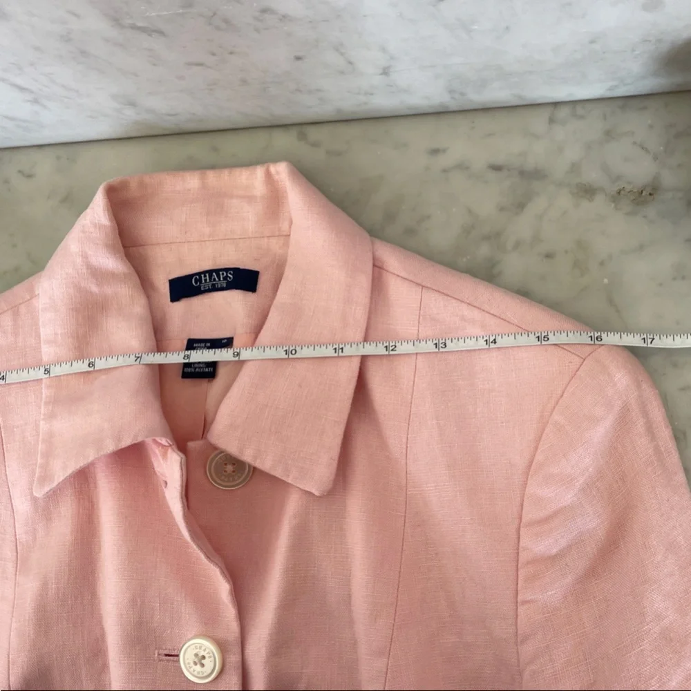 CHAPS Soft Pink Women's Linen Lined Jacket 10 - Picture 17 of 17